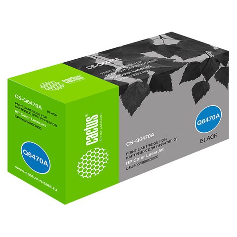 Картридж лазерный CACTUS (CS-Q6470A) для HP ColorLaserJet 3600N/3600DN/3800N, черный, ресурс 6000 страниц 362486 - фото 285205