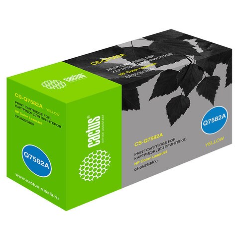 Картридж лазерный CACTUS (CS-Q7582A) для HP ColorLaserJet CP3505/3800, желтый, ресурс 6000 страниц 362516 - фото 285210