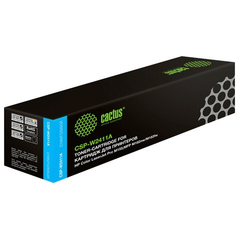 Картридж лазерный CACTUS (CSP-W2411A) для HP Color LaserJet Pro M155/M182nw, голубой, ресурс 850 страниц 364161 - фото 285223