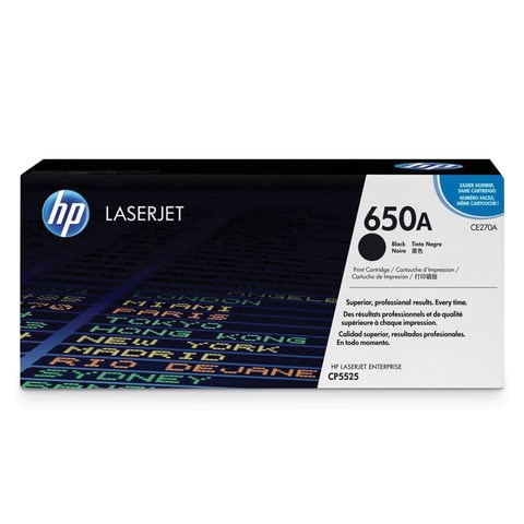 Картридж лазерный HP (CE270A) Color LaserJet Enterprise CP5525, №650A, черный, оригинальный, ресурс 13500 страниц 361221 - фото 285263