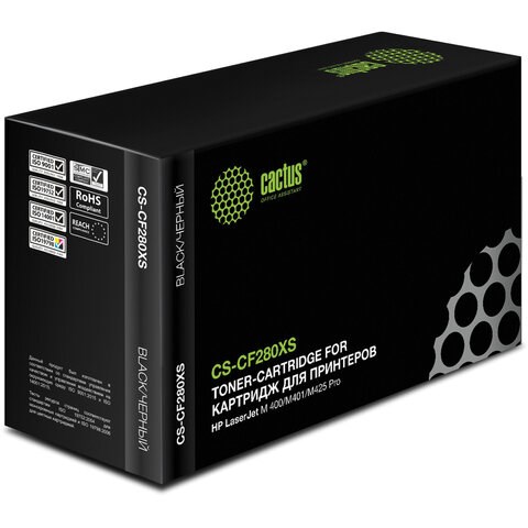 Картридж лазерный CACTUS (CS-CF280XS) для HP LaserJet Pro M401/M425, ресурс 6900 страниц 362033 - фото 285786