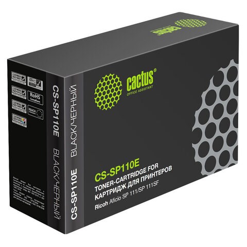 Картридж лазерный CACTUS (CS-SP110E) для RICOH SP 110E/SP 111/SP 111SU/SP 111SF, ресурс 2000 стр. 362963 - фото 285908