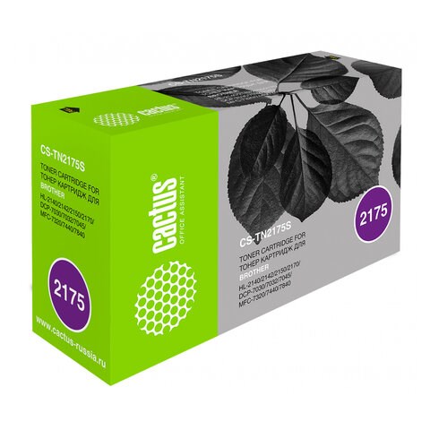 Картридж лазерный CACTUS (CS-TN2175S) для BROTHER DCP-7030R/7045NR/MFC-7320R/HL-2140, рес 2600 страниц 362684 - фото 285918