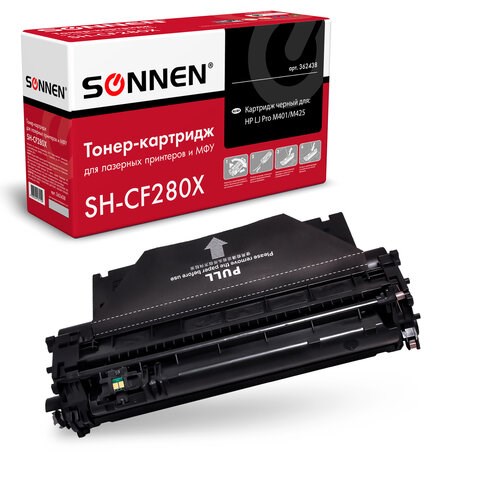 Картридж лазерный SONNEN (SH-CF280X) для HP LaserJet Pro M401/M425, ВЫСШЕЕ КАЧЕСТВО, ресурс 6500 стр., 362438 362438 - фото 286333