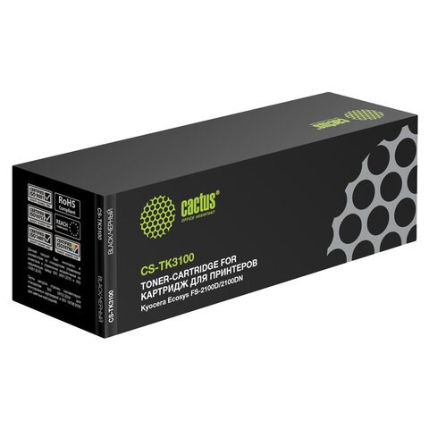 Тонер-картридж CACTUS (CS-TK3100) для KYOCERA FS-2100D/DN/M3040DN/M3540DN, ресурс 12500 стр. 320785 - фото 286462