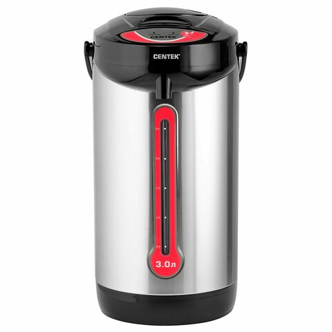 Термопот на 3 литра 3 режима подачи воды CENTEK CT-0080, 750 Вт, 1 температурный режим, пластик/сталь, черный, CT-0080 Black 457608 - фото 292036