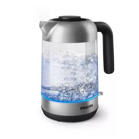 Чайник PHILIPS HD9339/80, 1,7 л, 2200 Вт, закрытый нагревательный элемент, стекло, серебристый 456948 - фото 292470