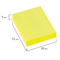 Блок самоклеящийся (стикеры), BRAUBERG, НЕОНОВЫЙ, 38х51 мм, 90 листов, КОМПЛЕКТ 2 штуки, желтый, 122698 122698