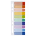 Закладки клейкие BRAUBERG, 44х12 мм, 100 штук (10 цветов х 10 листов), на пластиковой линейке 15 см, 112428 112428