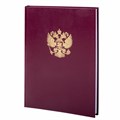 Книга учета 96 л., клетка, твердая, бумвинил, офсет, герб, А4 (200х290 мм), BRAUBERG, бордовая, 130276 130276