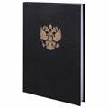 Книга учета 96 л., клетка, твердая, бумвинил, офсет, герб, А4 (200х290 мм), BRAUBERG, черная, 130275 130275