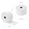 Чековая лента ТЕРМОБУМАГА 80 мм (диаметр 120 мм, длина 150 м, втулка 26 мм), слой наружу, КОМПЛЕКТ 2 шт., AKZENT, 52366 110883