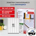 Этикетка самоклеящаяся 38,1х21,2 мм, 65 этикеток, белая, 70г/м2, 50 листов, TANEX, сырье Финляндия, 114542, TW-2165 114542