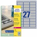 Этикетка самоклеящаяся 63,5x29,6 мм, 27 этикеток, полиэстер, серебро, 20 листов, Avery Zweckform, L6011-20 115394