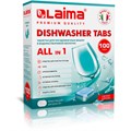 Таблетки для посудомоечных машин 100 шт. LAIMA PREMIUM QUALITY "All in 1", растворимая оболочка, ИТАЛИЯ, 607609 607609