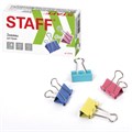 Зажимы для бумаг STAFF "Profit", КОМПЛЕКТ 12 шт., 32 мм, на 140 листов, цветные, картонная коробка, 225158 225158