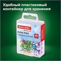 Силовые кнопки-гвоздики BRAUBERG METALLIC, цвет ассорти металлик (шарики), 50 штук, 10 мм, 272757 272757