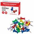 Силовые кнопки-гвоздики ОФИСНАЯ ПЛАНЕТА, цветные, 50 шт., в картонной коробке, 222003 222003
