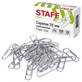 Скрепки STAFF, 28 мм, оцинкованные, 100 шт., в картонной коробке, 270451 270451