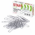 Скрепки большие 50 мм, STAFF "EVERYDAY", оцинкованные, 100 шт., в картонной коробке, РОССИЯ, 226755 226755