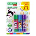Клей-карандаш "Anime" 9 г, ВЫГОДНАЯ УПАКОВКА, BRAUBERG KIDS, 3 штуки на блистере, 272471 272471 - фото 175798