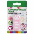 Корректирующая лента BRAUBERG KIDS "ЛАПКИ", 5 мм х 6 м, корпус розовый, блистер, 272497 272497