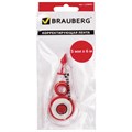 Корректирующая лента BRAUBERG RED POWER, 5 мм х 6 м, корпус прозрачный, механизм перемотки, европодвес, 220641 220641