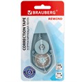 Корректирующая лента BRAUBERG REWIND, 5 мм х 16 м, механизм перемотки, корпус зеленый, блистер, 272489 272490