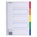 Разделитель пластиковый BRAUBERG, А4, 5 листов, по цветам, оглавление, Китай, 221846 221846