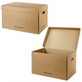 Короб архивный "Делопроизводство" (325х480х295 мм), с крышкой, гофрокартон, BRAUBERG, 126523 126523