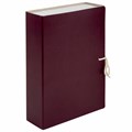 Короб архивный (240х330 мм), 80 мм, 2 завязки, бумвинил, до 700 листов, бордовый, STAFF, 126900 126900