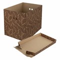 Короб для хранения из плотного микрогофрокартона 380х280х315 мм, КОМПЛЕКТ 3 шт., BRAUBERG HOME "Узор", 271824 271824