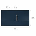 Папка на 2 кольцах, ПРОЧНАЯ, картон/ПВХ, BRAUBERG "Office", СИНЯЯ, 35 мм, до 180 листов, 271843 271843