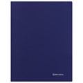 Папка с боковым металлическим прижимом и внутренним карманом BRAUBERG "Диагональ", темно-синяя, до 100 листов, 0,6 мм, 221357 221357
