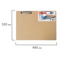 Доска-планшет БОЛЬШОГО ФОРМАТА (440х320 мм), А3, BRAUBERG "Eco" с двумя прижимами, МДФ, 3 мм, 232227 232227