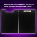 Папка-планшет BRAUBERG "Contract", А4 (315х230 мм), с прижимом и крышкой, пластиковая, черная, сверхпрочная, 1,5 мм, 223489 223489