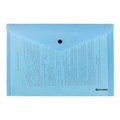 Папка-конверт с кнопкой BRAUBERG "Pastel", А4, до 100 листов, непрозрачная, аквамарин, 0,18 мм, 270474 270474