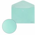 Папка-конверт с кнопкой BRAUBERG "Pastel", А4, матовая непрозрачная, аквамарин, ПРОЧНАЯ 0,2 мм, 272880 272880