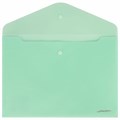 Папка-конверт с кнопкой BRAUBERG "Pastel", А4, матовая непрозрачная, мятная, ПРОЧНАЯ 0,2 мм, 272883 272883