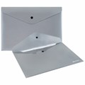 Папка-конверт с кнопкой СЕРЕБРИСТАЯ BRAUBERG "SILVER", А4, непрозрачная, ПРОЧНАЯ 0,2 мм, 272884 272884