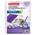 Папки-файлы перфорированные А4 BRAUBERG "EXTRA 1000", КОМПЛЕКТ 50 шт., гладкие, ПЛОТНЫЕ, 100 мкм, 229672 229672