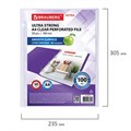 Папки-файлы перфорированные А4 BRAUBERG "EXTRA 1000", КОМПЛЕКТ 50 шт., гладкие, ПЛОТНЫЕ, 100 мкм, 229672 229672