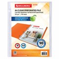 Папки-файлы перфорированные А4 BRAUBERG "EXTRA 900", КОМПЛЕКТ 50 шт., гладкие, ПЛОТНЫЕ, 90 мкм, 229670 229670