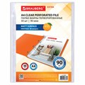 Папки-файлы перфорированные А4 BRAUBERG "EXTRA 900", КОМПЛЕКТ 50 шт., матовые, ПЛОТНЫЕ, 90 мкм, 229669 229669