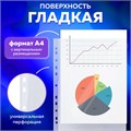 Папки-файлы перфорированные А4 BRAUBERG "PREMIUM", комплект 100 шт., гладкие, "Яблоко", 35 мкм, 221710 221710