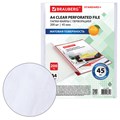 Папки-файлы перфорированные А4 BRAUBERG "STANDARD+", КОМПЛЕКТ 200 шт., матовые, 45 мкм, 229662 229662