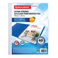 Папки-файлы перфорированные А4 BRAUBERG "МАТОВЫЕ EXTRA 600", КОМПЛЕКТ 100 шт., ПЛОТНЫЕ, 60 мкм, 229664 229664