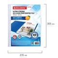Папки-файлы перфорированные А4 BRAUBERG "МАТОВЫЕ EXTRA 600", КОМПЛЕКТ 100 шт., ПЛОТНЫЕ, 60 мкм, 229664 229664