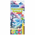 Карандаши цветные "АССОРТИ 8 ДИЗАЙНОВ 7+ лет", 12 цветов, трехгранные, BRAUBERG, 182056 182056