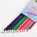 Карандаши цветные с двухцветным грифелем ЮНЛАНДИЯ "МОРСКИЕ ЖИТЕЛИ", 12 штук, 24 цвета, трехгранные, грифель 3 мм, натуральное дерево, 181587 181587